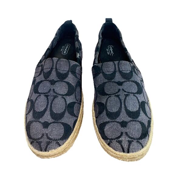 Coach Mellow Signature Jacquard Espadrilles Flats Womens Size 8 Slip On Shoes - Picture 3 of 9